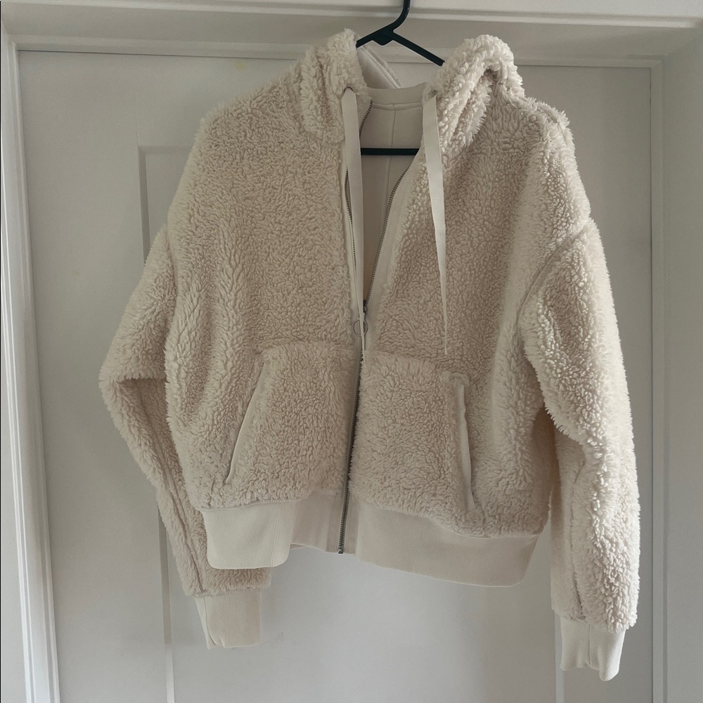 Athleta Cream Fleece-Lined Zip-Up Jacket - Picture 4 of 4